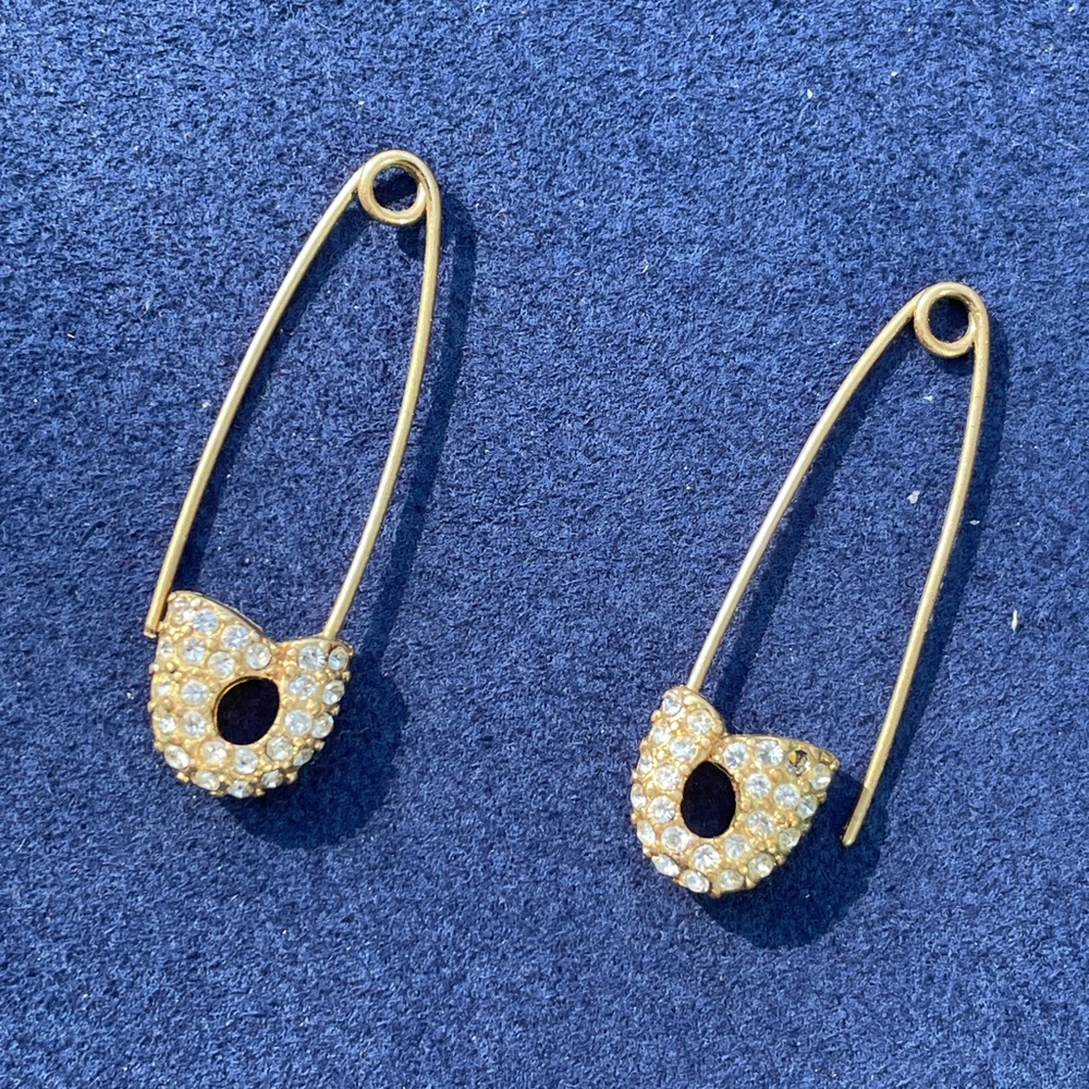 Karl Lagerfeld Paris
Gold-Tone Pavé Safety Pin Drop
Earrings